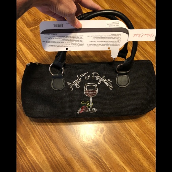 NWT Black Insulated Wine Clutch